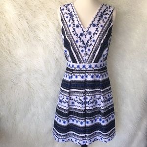 CeCe Sz 4 Riviera Stripe Fit and Flair Dress